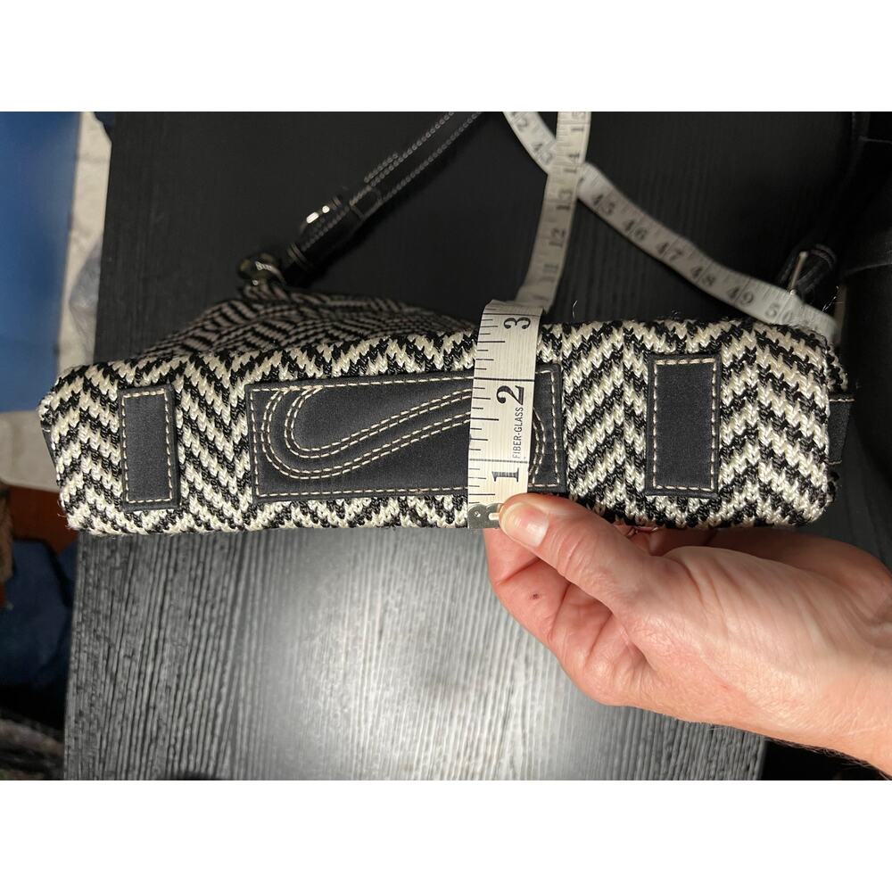 Classic Old Money Style Woven Black and White Herribone Purse by The Sak - Picture 9 of 9